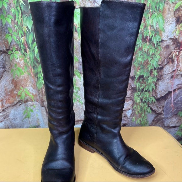 FRYE Brown Leather Paige Tall Buckle Boots, 6.5B - Picture 8 of 14